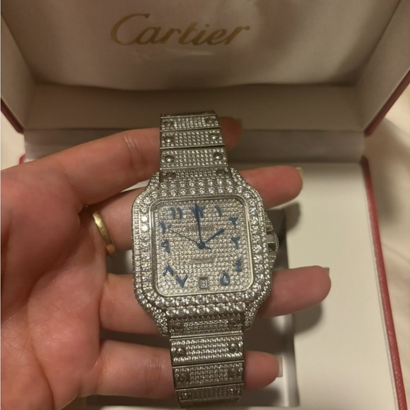 Cartier Silver Diamond Watch - Picture 1 of 5